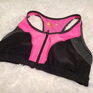 Xersion pink sports bra medium zip up